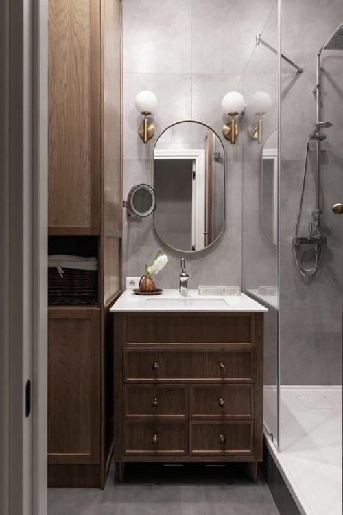 Серый интерьер, в котором тепло. 07