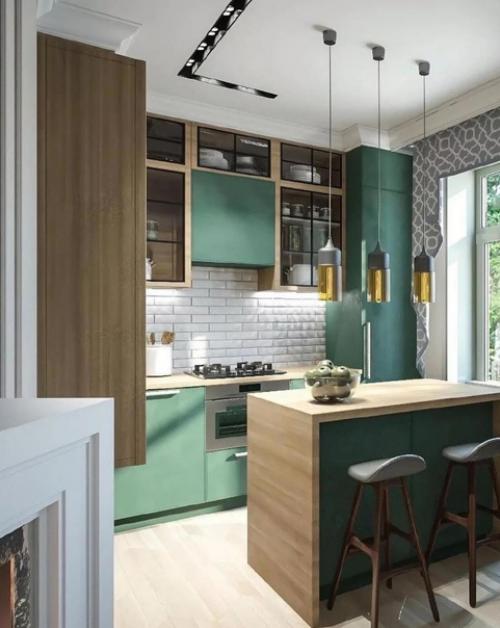 Интересный вариант для переделки небольшой кухни. 01