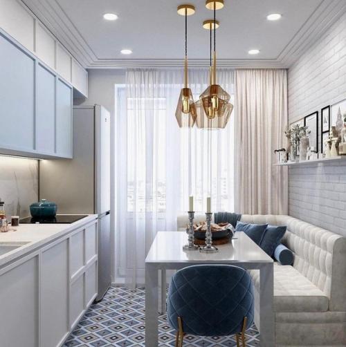 Очень нежный интерьер кухни. 01