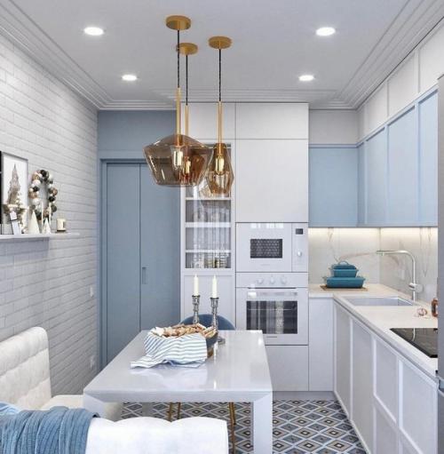 Очень нежный интерьер кухни. 02