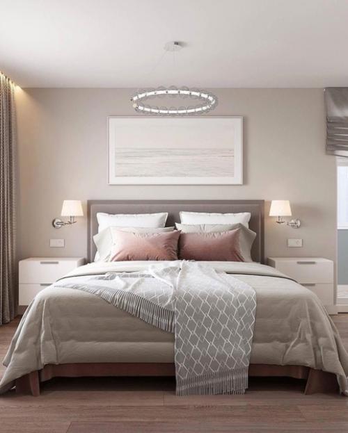 Уютная спальная комната в теплых тонах. 03