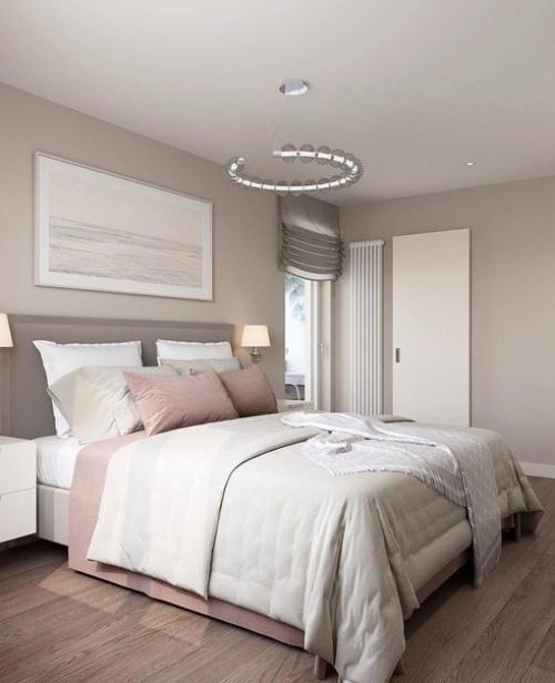 Уютная спальная комната в теплых тонах. 02