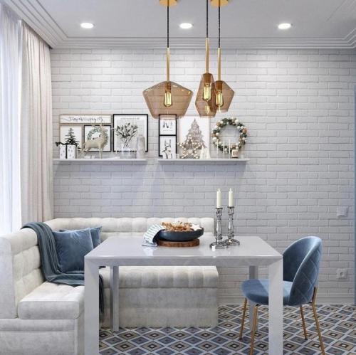 Очень нежный интерьер кухни. 03