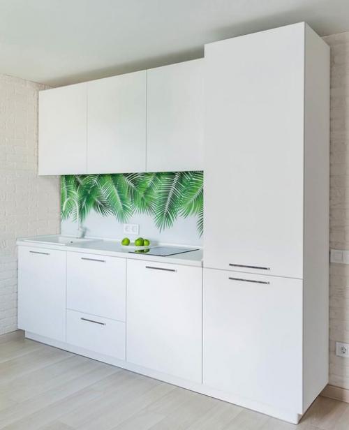 Кухня - гостиная в светлых тонах. 01