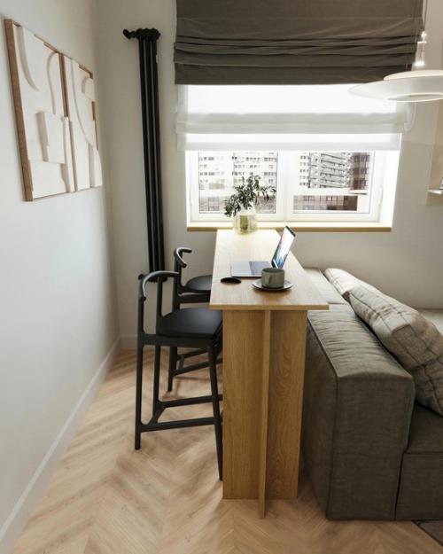 Крутой вариант для размещения всего необходимого в небольшой однушке. 02