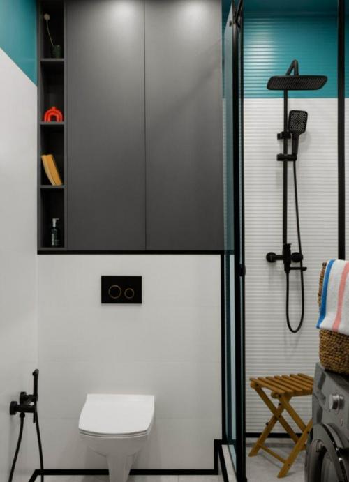 Лимонный сорбет и пыльно - синий: смелый интерьер двушки. 07