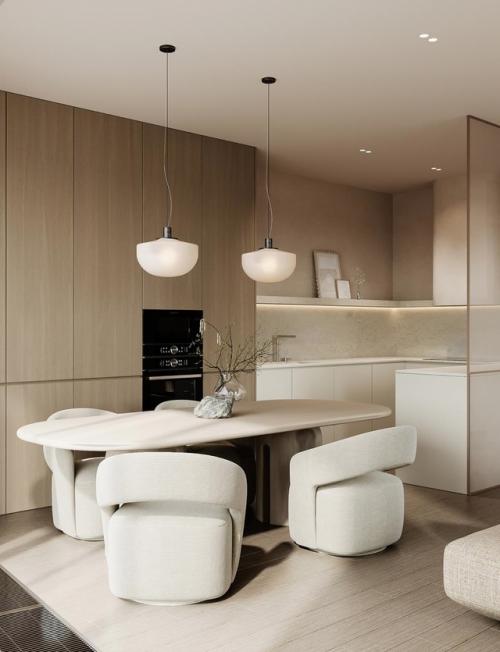 Элегантная простота кухни - гостиной. 05