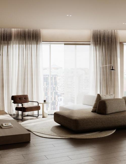 Элегантная простота кухни - гостиной. 02