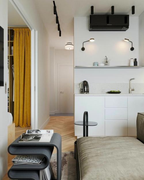 Крутой вариант для размещения всего необходимого в небольшой однушке. 05