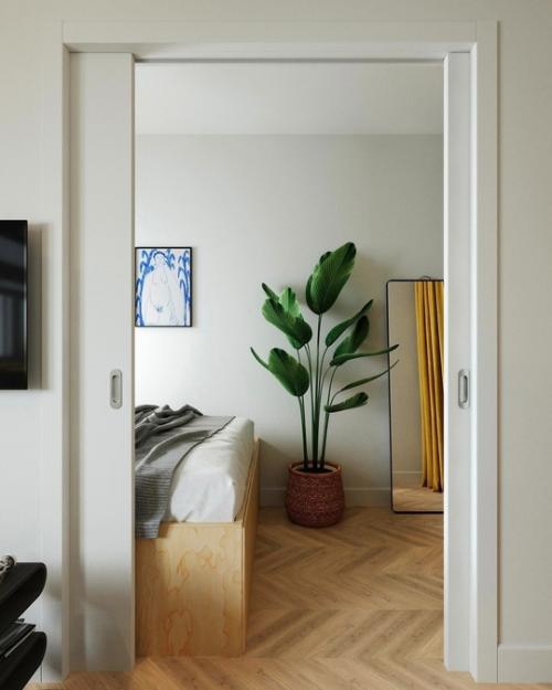 Крутой вариант для размещения всего необходимого в небольшой однушке. 06