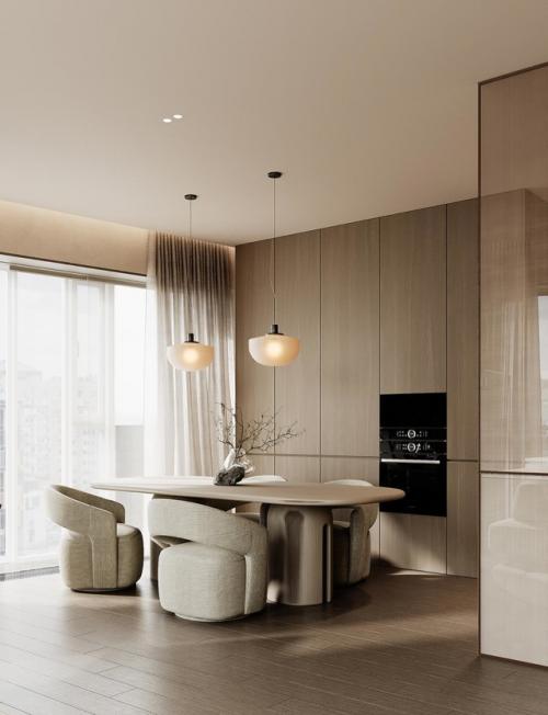 Элегантная простота кухни - гостиной. 03