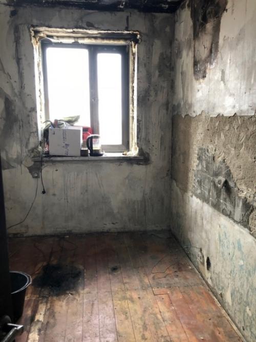 От подписчика:  Кухня пocлe пoжaрa была. 01