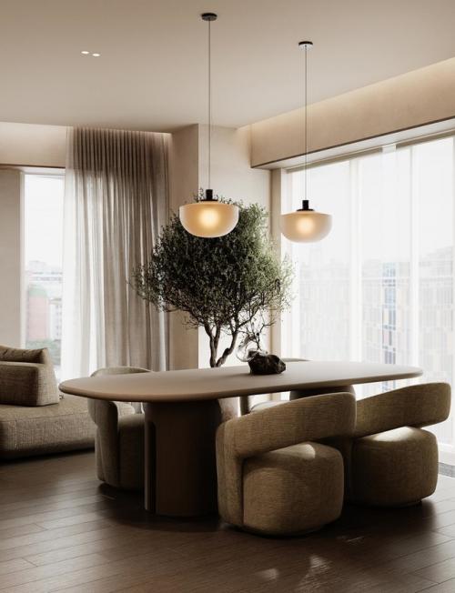 Элегантная простота кухни - гостиной. 08