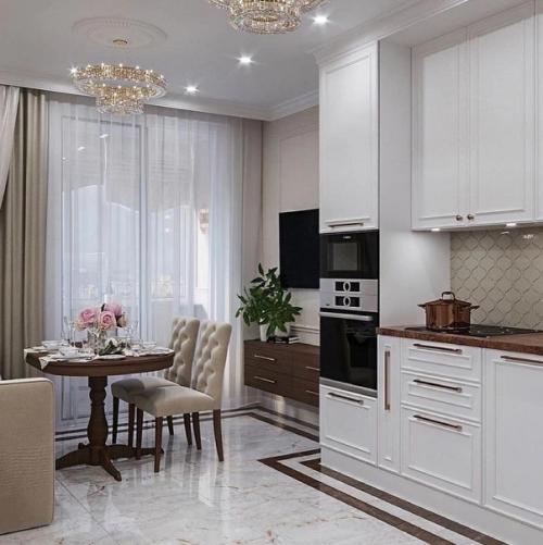 Светлая кухня, выглядит очень симпатично. 02