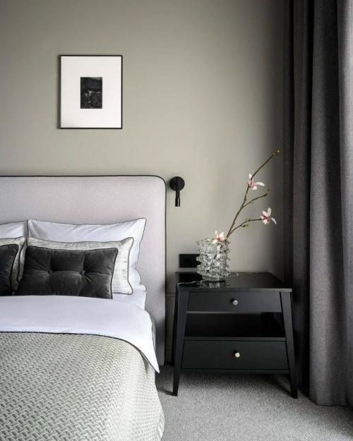 Черный в спальне.  Стильные варианты для вашего вдохновения. 03