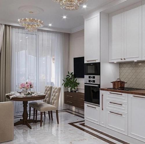 Светлая кухня, выглядит очень симпатично. 03