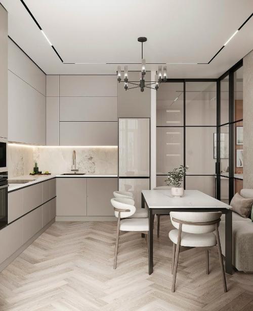 Спокойная кухня с характером.

