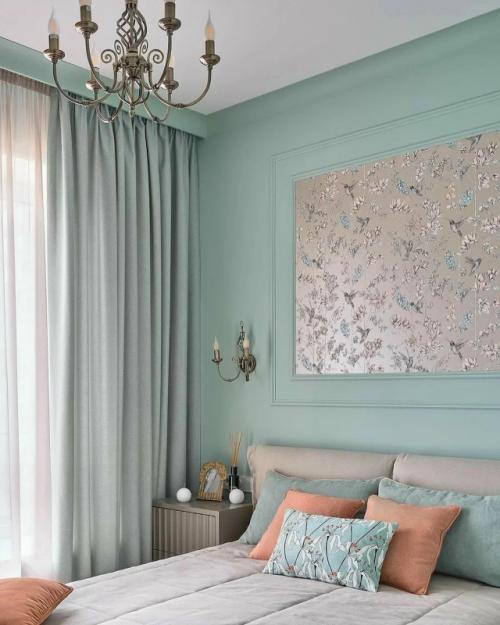 Спальня в бирюзовой палитре: пространство спокойствия и гармонии. 01