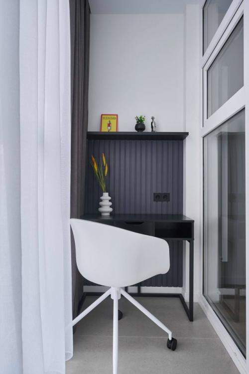 Минималистичная однушка с глубокими акцентами. 08