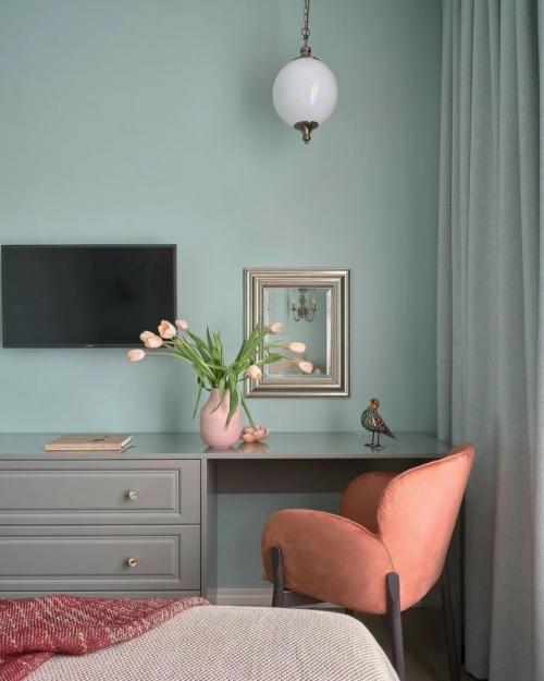 Спальня в бирюзовой палитре: пространство спокойствия и гармонии. 03