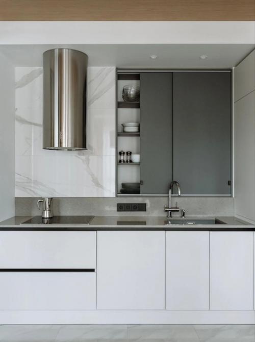 Легкий, графический интерьер квартиры. 04