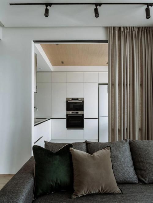 Легкий, графический интерьер квартиры. 03