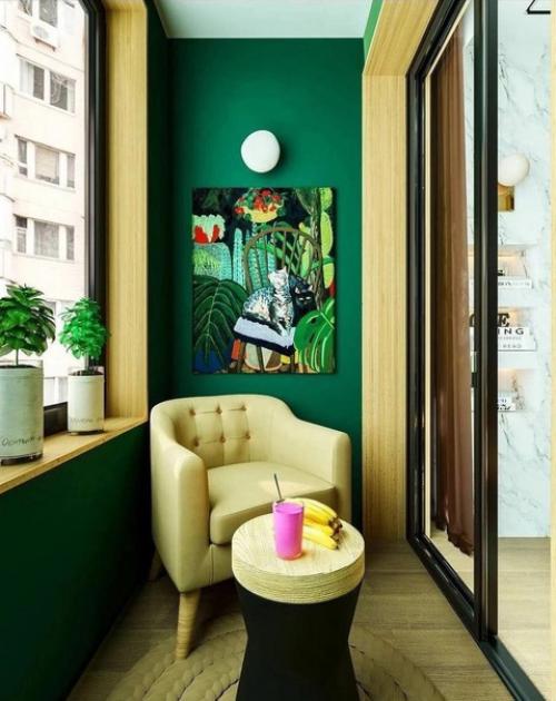 Ярко зеленые акценты на кухне. 04