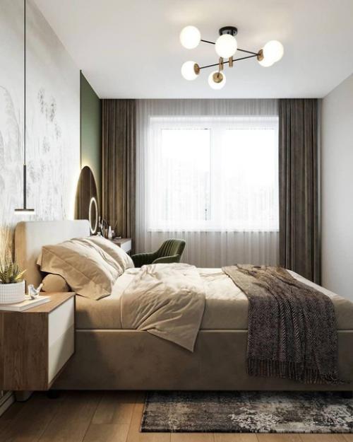 Замечательное оформление спальной комнаты. 04