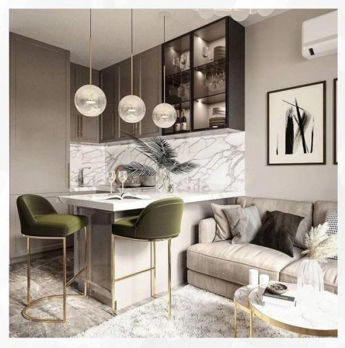 Интересный проект. Для оформления кухни - гостиной. 02