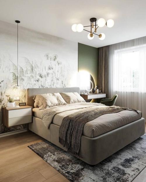 Замечательное оформление спальной комнаты. 05