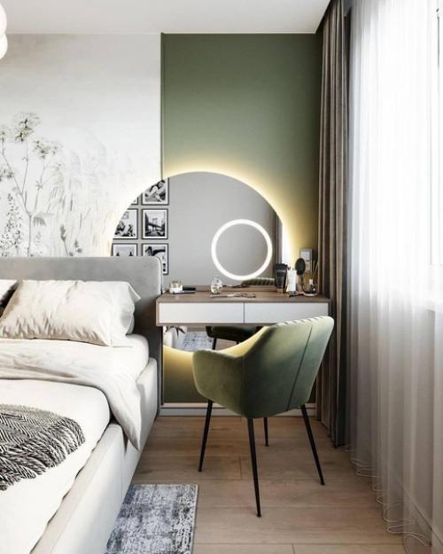 Замечательное оформление спальной комнаты. 01