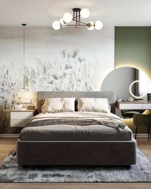 Замечательное оформление спальной комнаты. 07