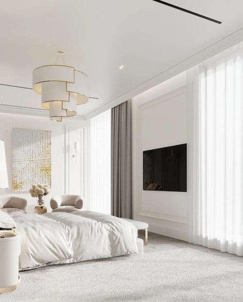 Светлая спальная комната в стиле неоклассика. 03