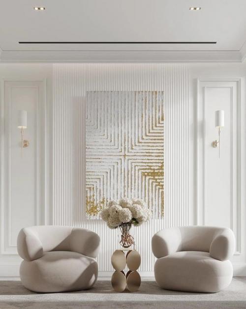 Светлая спальная комната в стиле неоклассика. 01