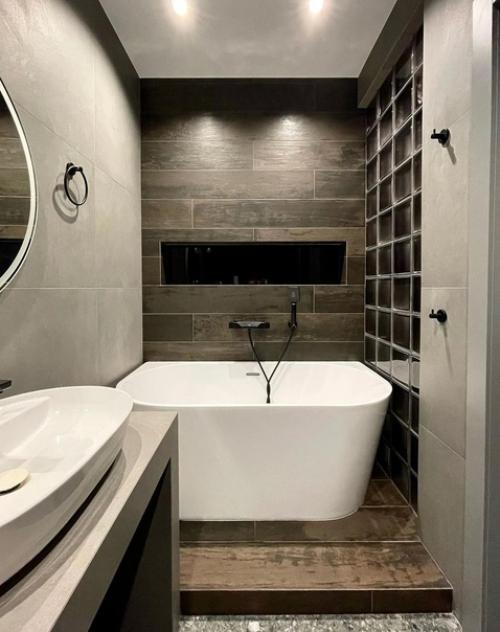 Оригинальный дизайн ванной комнаты.