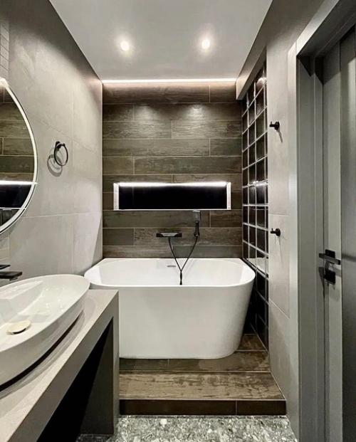 Оригинальный дизайн ванной комнаты. 01