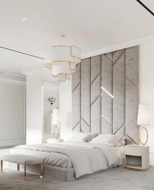 Светлая спальная комната в стиле неоклассика. 02