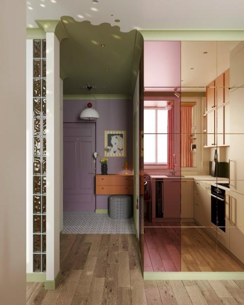 Карамельная квартира для молодой девушки. 05