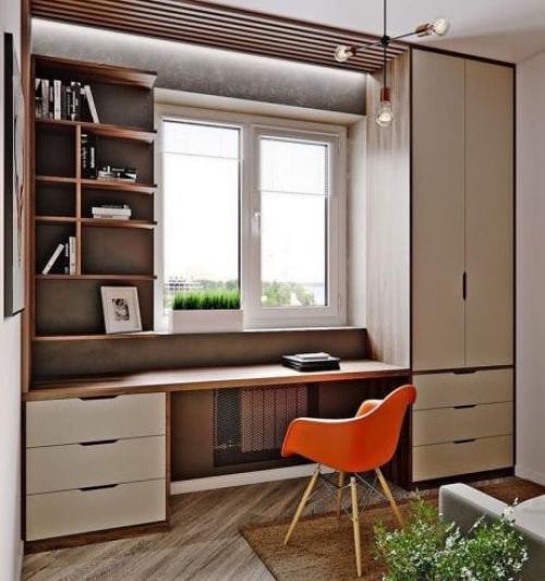 У себя тоже вместо подоконника сделали столешницу. 05