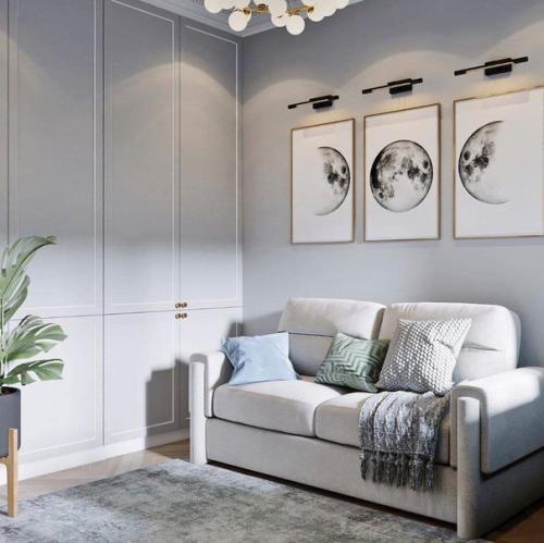 Небольшой кабинет в спокойных тонах, который может стать гостевой комнатой. 02