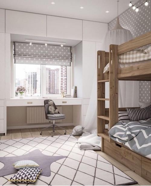 Отличная идея.  Пытаюсь распланировать 11 метров для двух дочерей, но есть балкон (. 03