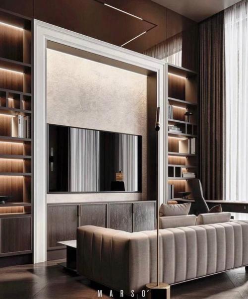 Стильный, приятный интерьер спальной комнаты. 
