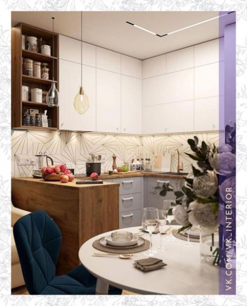 В интерьере этой кухни - гостиной использовали несколько цветов, но они отлично сочетаются. 03