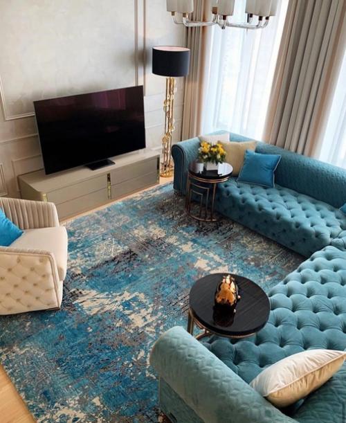 Стильная, элегантная кухня объединенная с гостиной. 04