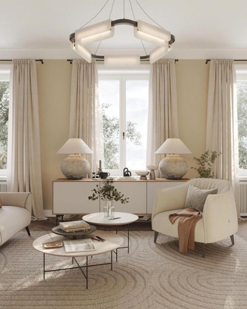 Оформление гостиной в стиле неоклассика. 02