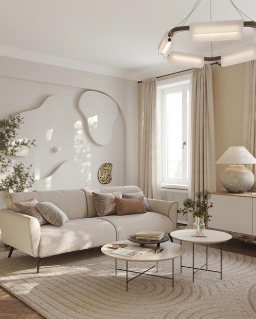 Оформление гостиной в стиле неоклассика. 01