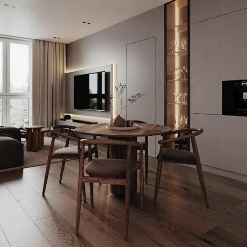 Энергия и уют в интерьере кухни - гостиной. 09