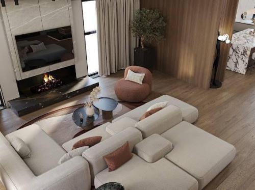 Просторное оформление с открытой планировкой. 07