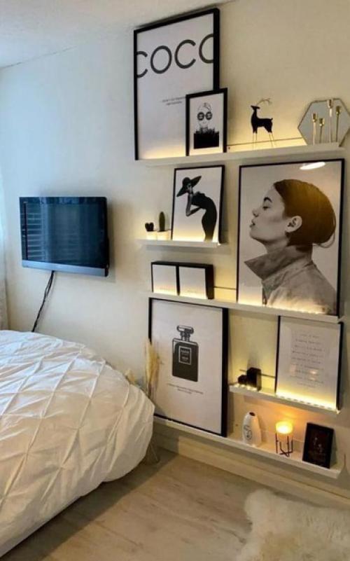 Отличные идеи, как можно задекорировать пустую стену. 04