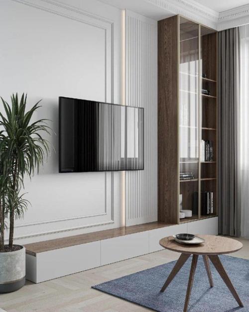 Кухня - гостиная в нежных тонах. 05